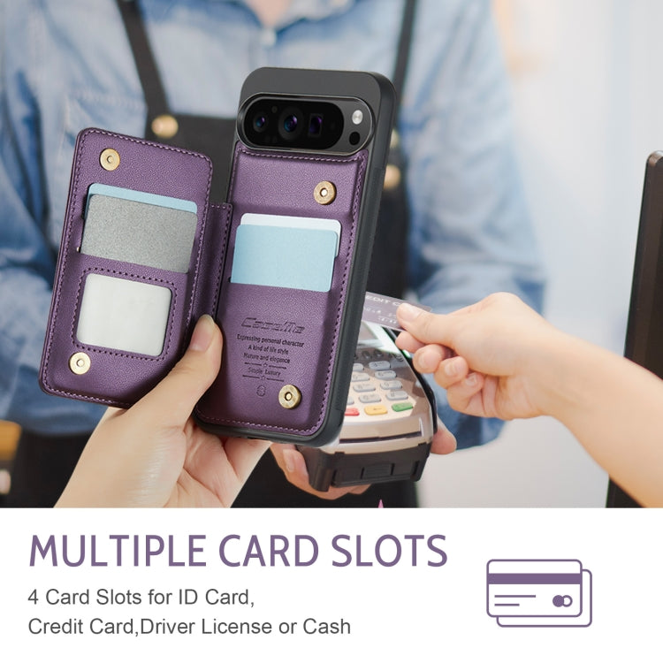 For Google Pixel 9 Pro XL CaseMe C22 Card Slots Holder RFID Anti-theft Phone Case(Purple) - Google Cases by CaseMe | Online Shopping South Africa | PMC Jewellery | Buy Now Pay Later Mobicred