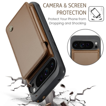 For Google Pixel 9 Pro XL CaseMe C22 Card Slots Holder RFID Anti-theft Phone Case(Brown) - Google Cases by CaseMe | Online Shopping South Africa | PMC Jewellery | Buy Now Pay Later Mobicred