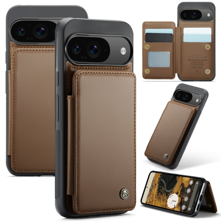 For Google Pixel 9 / 9 Pro CaseMe C22 Card Slots Holder RFID Anti-theft Phone Case(Brown) - Google Cases by CaseMe | Online Shopping South Africa | PMC Jewellery | Buy Now Pay Later Mobicred