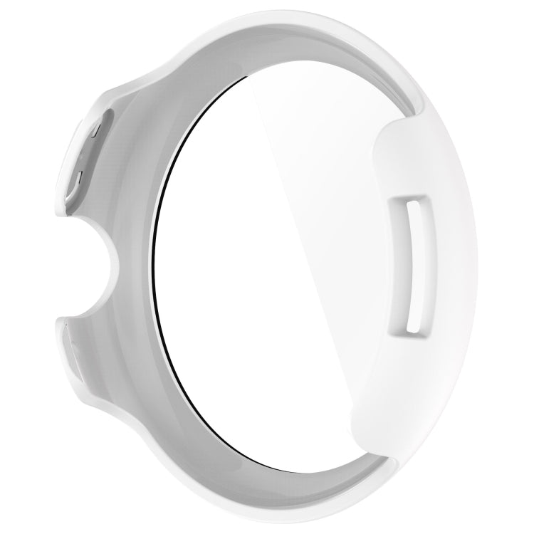 For Google Pixel Watch 3 45mm PC + Tempered Film Integrated Watch Protective Case(White) - Watch Cases by PMC TechLife | Online Shopping South Africa | PMC TechLife | Buy Now Pay Later Mobicred