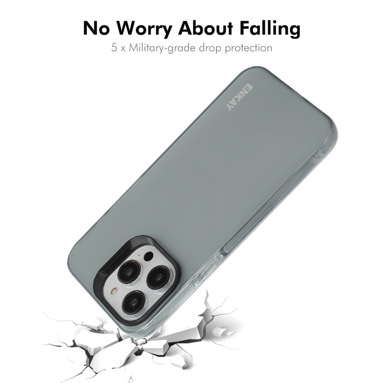 For iPhone 16 Pro ENKAY Hat-Prince Translucent Matte TPU Phone Case + 9H Big Arc Edge Film(Grey) - iPhone 16 Pro Cases by ENKAY | Online Shopping South Africa | PMC Jewellery | Buy Now Pay Later Mobicred