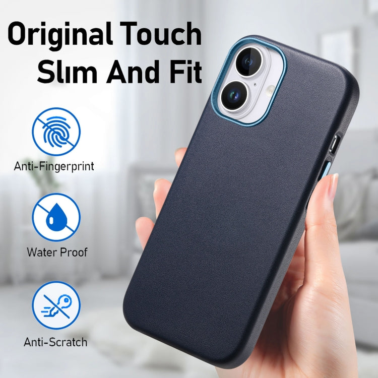 For iPhone 16 Electroplated Metal Button Shockproof Phone Case(Dark Blue) - iPhone 16 Cases by PMC Jewellery | Online Shopping South Africa | PMC Jewellery | Buy Now Pay Later Mobicred