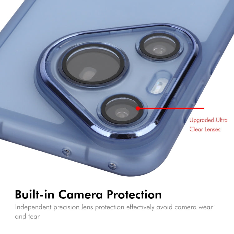 For Huawei Pura 70 Pro / 70 Pro+ ENKAY Hat-Prince Translucent Matte TPU Phone Case with Lens Film + 3D Hot Bending Film(Blue) - Huawei Cases by ENKAY | Online Shopping South Africa | PMC Jewellery | Buy Now Pay Later Mobicred