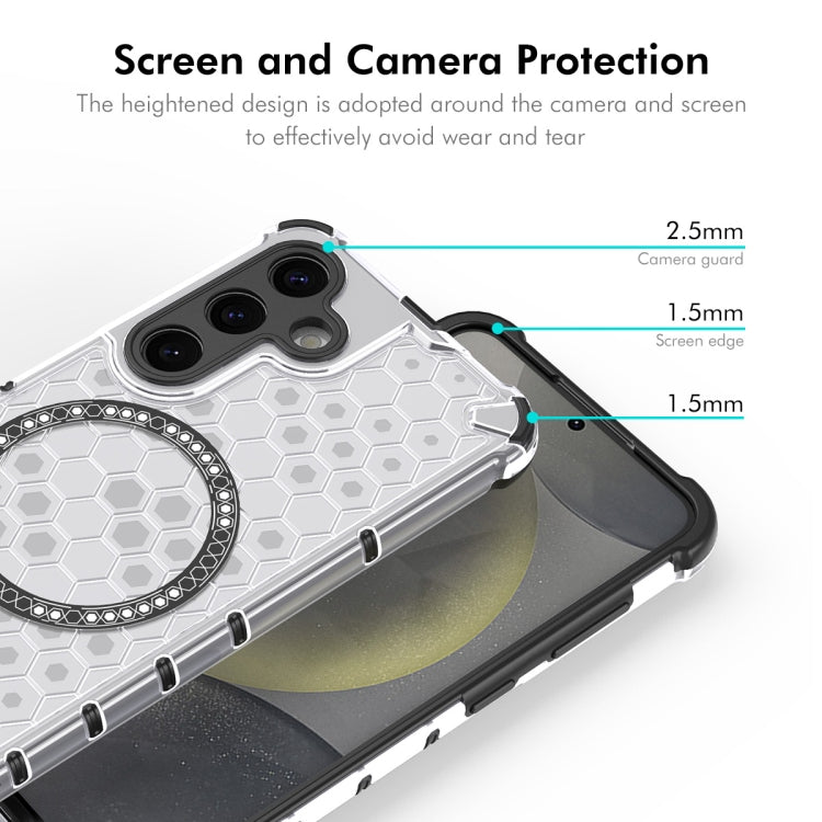 For Samsung Galaxy S24+ 5G ENKAY Hat-Prince Honeycomb MagSafe Shockproof Phone Case with 0.18mm Film(Grey) - Galaxy S24+ 5G Cases by ENKAY | Online Shopping South Africa | PMC Jewellery | Buy Now Pay Later Mobicred