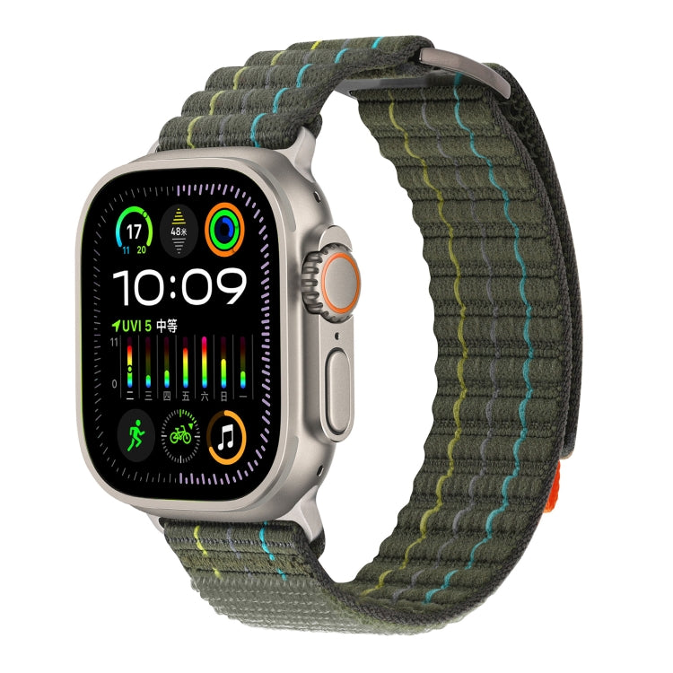 For Apple Watch Ultra 2 49mm Two Sections Nylon Hook and Loop Fastener Watch Band(Field Green) - Watch Bands by PMC Jewellery | Online Shopping South Africa | PMC Jewellery | Buy Now Pay Later Mobicred