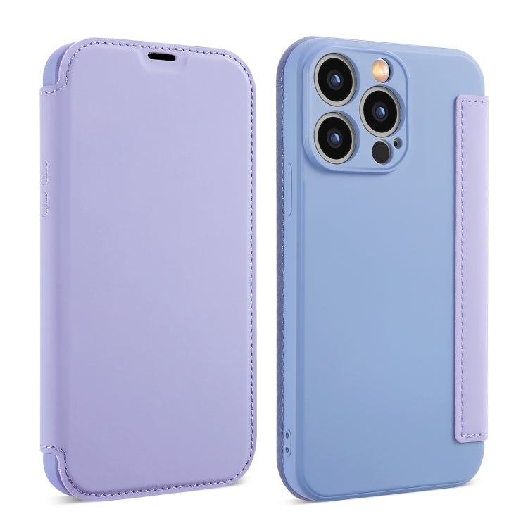 For iPhone 16 Pro Max Imitate Liquid Skin Feel Leather Phone Case with Card Slots(Purple) - iPhone 16 Pro Max Cases by PMC Jewellery | Online Shopping South Africa | PMC Jewellery | Buy Now Pay Later Mobicred