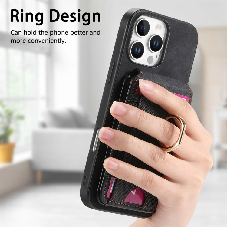 For iPhone 16 Pro Retro Splitable Magnetic Stand Card Bag Leather Phone Case(Black) - iPhone 16 Pro Cases by PMC Jewellery | Online Shopping South Africa | PMC Jewellery | Buy Now Pay Later Mobicred