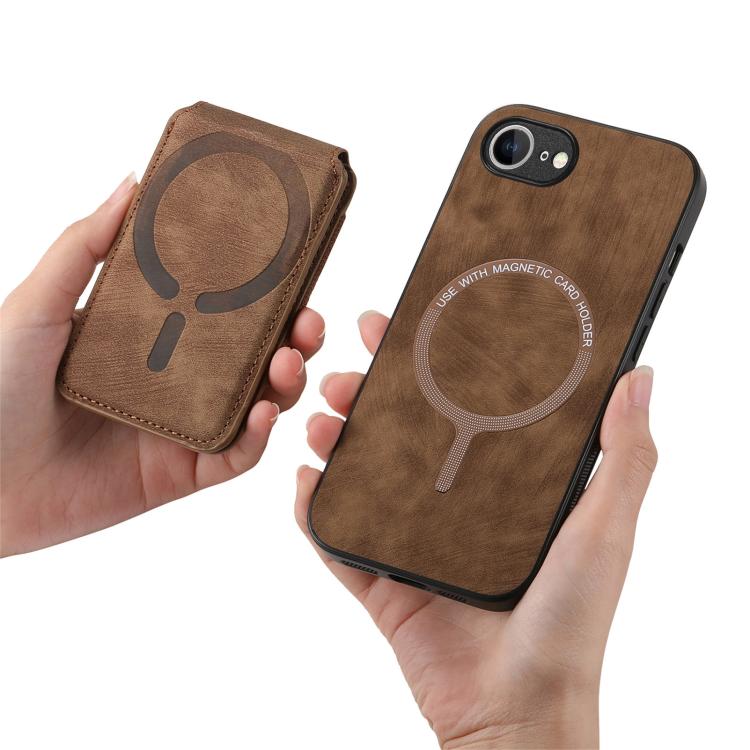 For iPhone 16e Retro Splitable Magnetic Stand Card Bag Leather Phone Case(Brown) - iPhone 16e Cases by PMC TechLife | Online Shopping South Africa | PMC TechLife | Buy Now Pay Later Mobicred