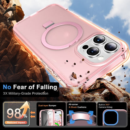 For iPhone 16 Pro Max Frosted Skin Feel MagSafe Holder 360 Full Body Phone Case(Pink) - iPhone 16 Pro Max Cases by PMC Jewellery | Online Shopping South Africa | PMC Jewellery | Buy Now Pay Later Mobicred