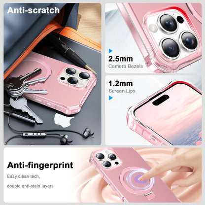 For iPhone 16 Pro Max Solid Color Wave MagSafe Holder Phone Case(Pink) - iPhone 16 Pro Max Cases by PMC Jewellery | Online Shopping South Africa | PMC Jewellery | Buy Now Pay Later Mobicred