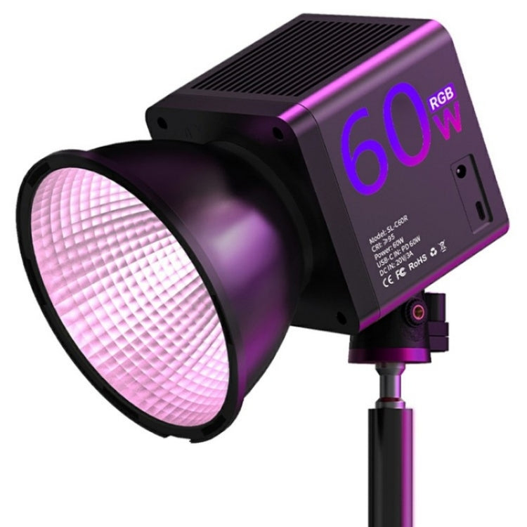 C60R 60W RGB Stage Lamp Professional Video Photography COB Fill Light With 8 Batteries, Plug:EU Plug - Selfie Light by PMC TechLife | Online Shopping South Africa | PMC TechLife | Buy Now Pay Later Mobicred