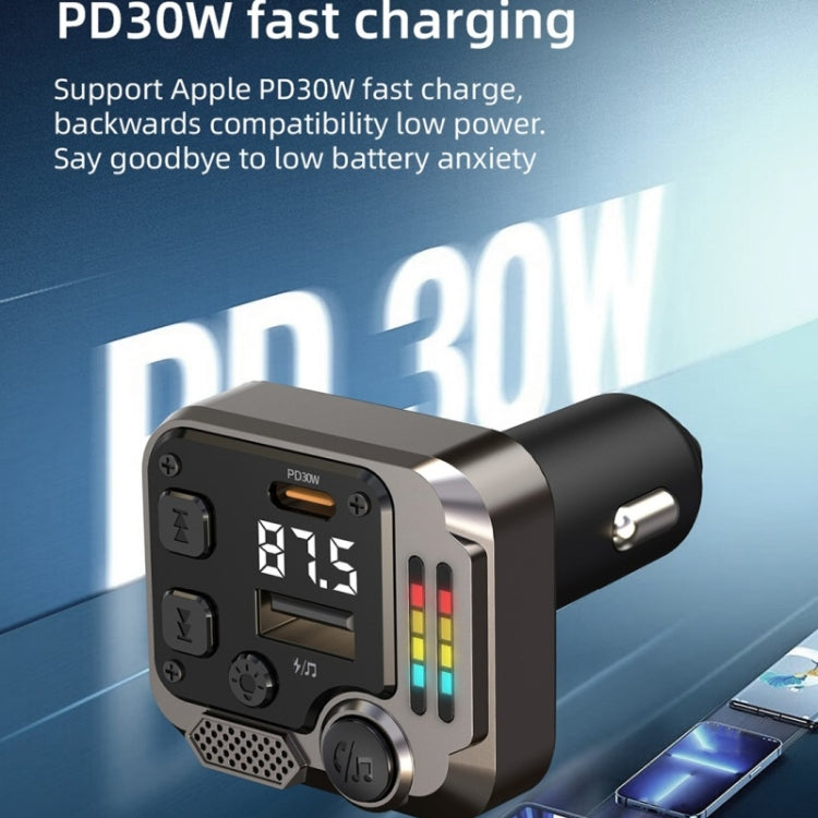 C68 Dual Port Bluetooth FM Transmitter PD 30W Car Charger Music Player Hands-Free Call - Bluetooth Car Kits by PMC Jewellery | Online Shopping South Africa | PMC Jewellery | Buy Now Pay Later Mobicred