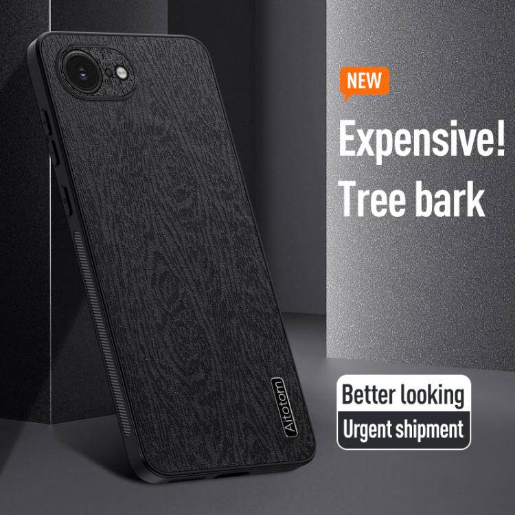 For iPhone 16e Tree Bark Leather Shockproof Phone Case(Brown) - iPhone 16e Cases by PMC TechLife | Online Shopping South Africa | PMC TechLife | Buy Now Pay Later Mobicred