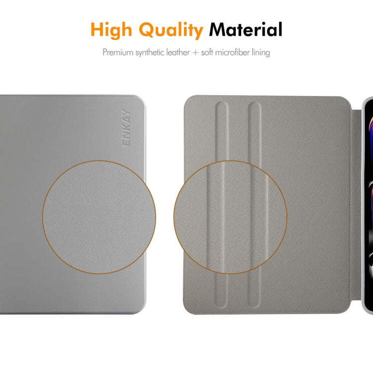 For iPad Pro 13 2024 ENKAY 360 Rotation TPU Leather Smart Tablet Case with Pen Slot(Light Blue) - free shipping - PMc TechLife - Order now!