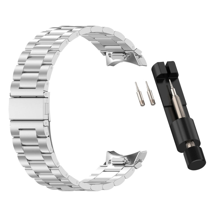 For Samsung Galaxy Watch 5 Pro Three Beads Button Quick Release Metal Watch Band(Silver) - free shipping - PMC TechLife - Order now!
