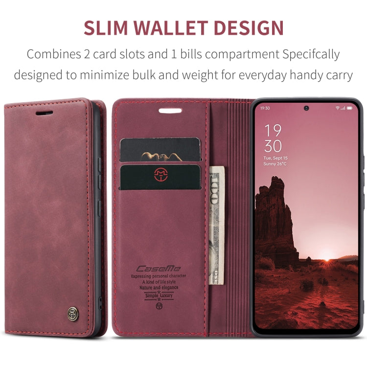 For OPPO Reno12 5G Global CaseMe 013 Multifunctional Horizontal Flip Leather Phone Case(Red) - Reno12 Cases by CaseMe | Online Shopping South Africa | PMC Jewellery | Buy Now Pay Later Mobicred