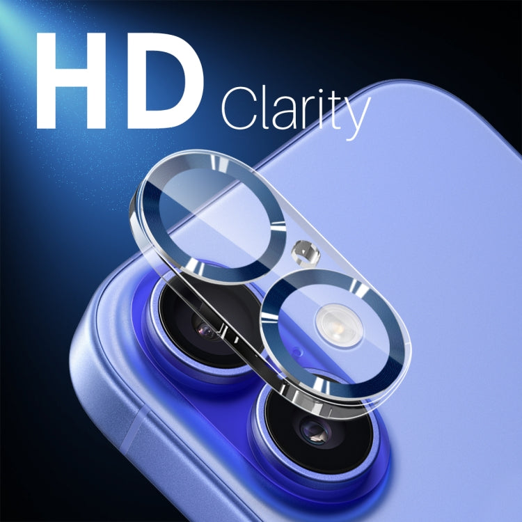 For iPhone 16 / 16 Plus NORTHJO Camera Lens Protector CD Veins 3D Tempered Glass Film(Blue) - iPhone 16 Plus Tempered Glass by NORTHJO | Online Shopping South Africa | PMC Jewellery | Buy Now Pay Later Mobicred