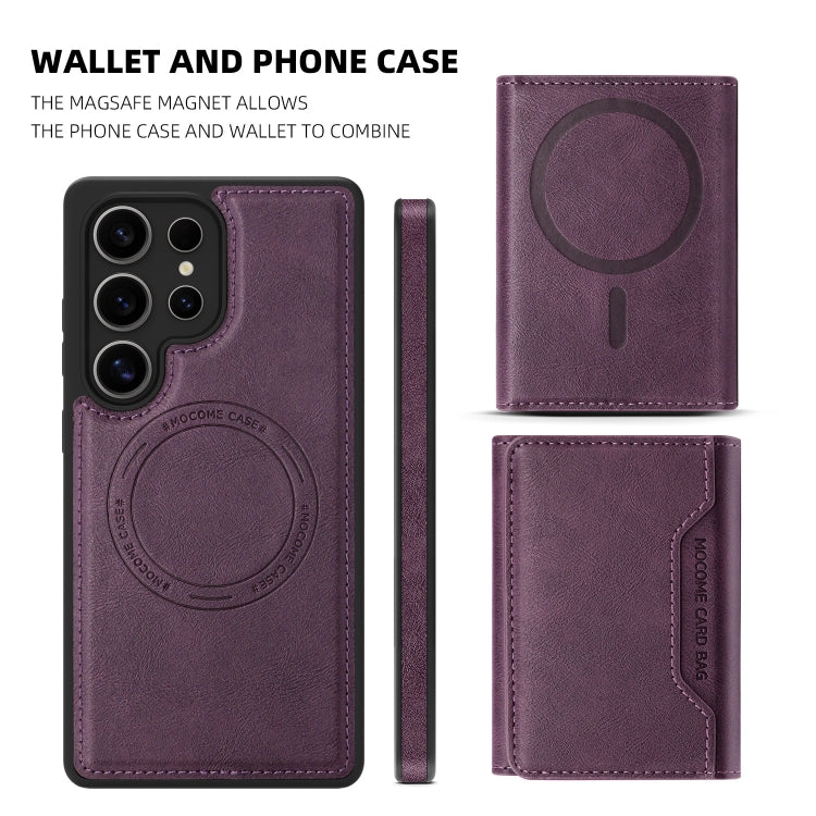 For Samsung Galaxy S25+ 5G Shield Multi-functional MagSafe Card Bag Phone Case(Purple) - Galaxy S25+ 5G Cases by PMC Jewellery | Online Shopping South Africa | PMC Jewellery | Buy Now Pay Later Mobicred