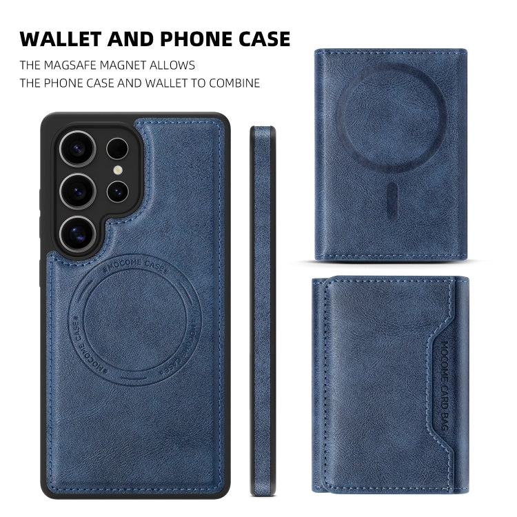 For Samsung Galaxy S25+ 5G Shield Multi-functional MagSafe Card Bag Phone Case(Blue) - Galaxy S25+ 5G Cases by PMC Jewellery | Online Shopping South Africa | PMC Jewellery | Buy Now Pay Later Mobicred