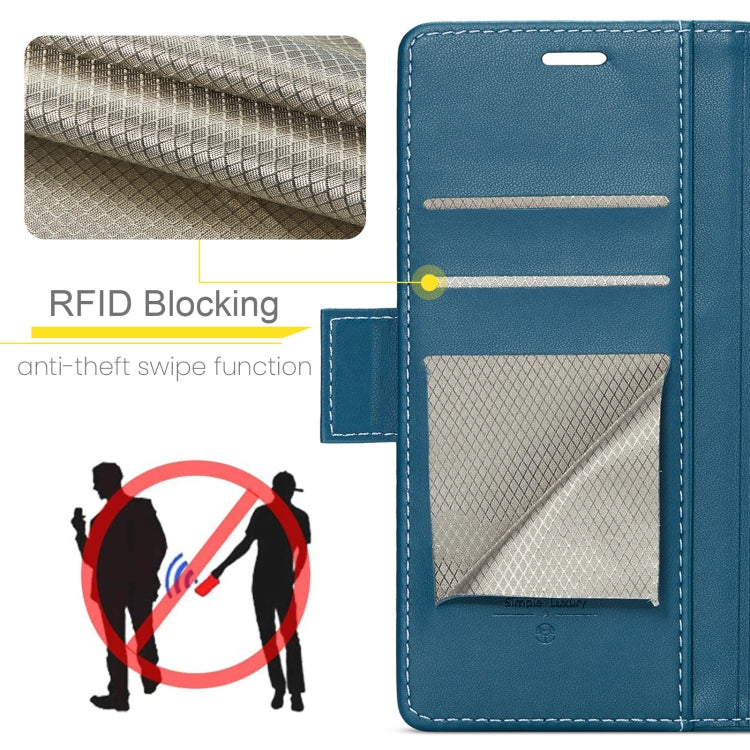 For OPPO Reno12 5G Global CaseMe 023 Butterfly Buckle Litchi Texture RFID Anti-theft Leather Phone Case(Blue) - Reno12 Cases by CaseMe | Online Shopping South Africa | PMC Jewellery | Buy Now Pay Later Mobicred