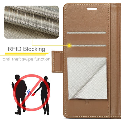 For OPPO Reno12 F /12 FS 5G CaseMe 023 Butterfly Buckle Litchi Texture RFID Anti-theft Leather Phone Case(Brown) - Reno12 F Cases by CaseMe | Online Shopping South Africa | PMC Jewellery | Buy Now Pay Later Mobicred