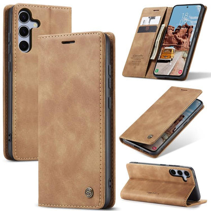 For Samsung Galaxy S25 5G CaseMe 013 Multifunctional Horizontal Flip Leather Phone Case(Brown) - Galaxy S25 5G Cases by CaseMe | Online Shopping South Africa | PMC Jewellery | Buy Now Pay Later Mobicred