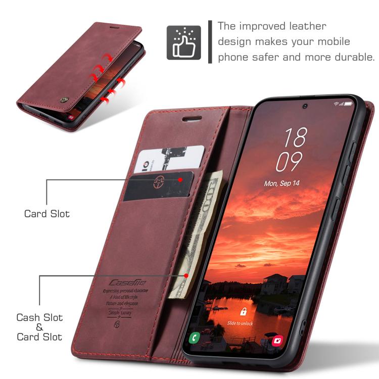 For Samsung Galaxy S25 5G CaseMe 013 Multifunctional Horizontal Flip Leather Phone Case(Red) - Galaxy S25 5G Cases by CaseMe | Online Shopping South Africa | PMC Jewellery | Buy Now Pay Later Mobicred