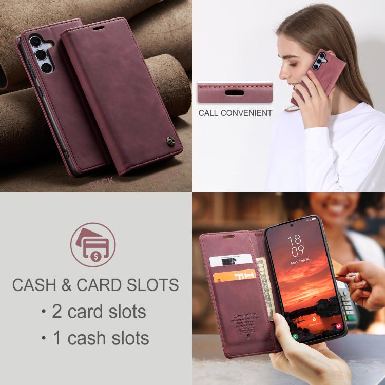 For Samsung Galaxy S25 5G CaseMe 013 Multifunctional Horizontal Flip Leather Phone Case(Red) - free shipping - PMC Jewellery - Order now!