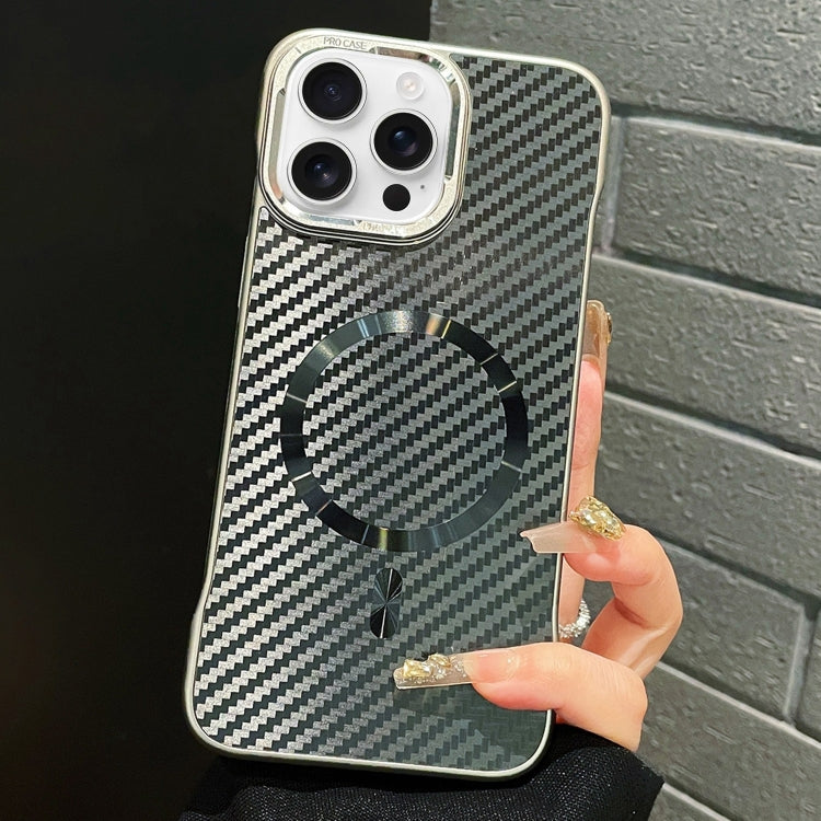 For iPhone 16 Pro AG Carbon Fiber Frameless MagSafe Phone Case(Black) - iPhone 16 Pro Cases by PMc TechLife | Online Shopping South Africa | PMc TechLife | Buy Now Pay Later Mobicred