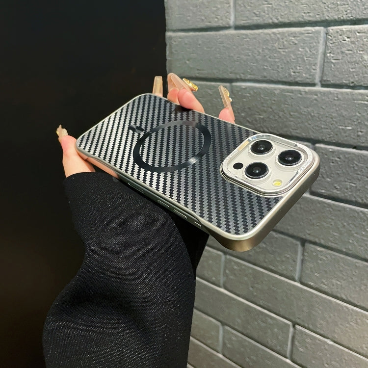 For iPhone 16 Pro AG Carbon Fiber Frameless MagSafe Phone Case(Blue) - iPhone 16 Pro Cases by PMc TechLife | Online Shopping South Africa | PMc TechLife | Buy Now Pay Later Mobicred