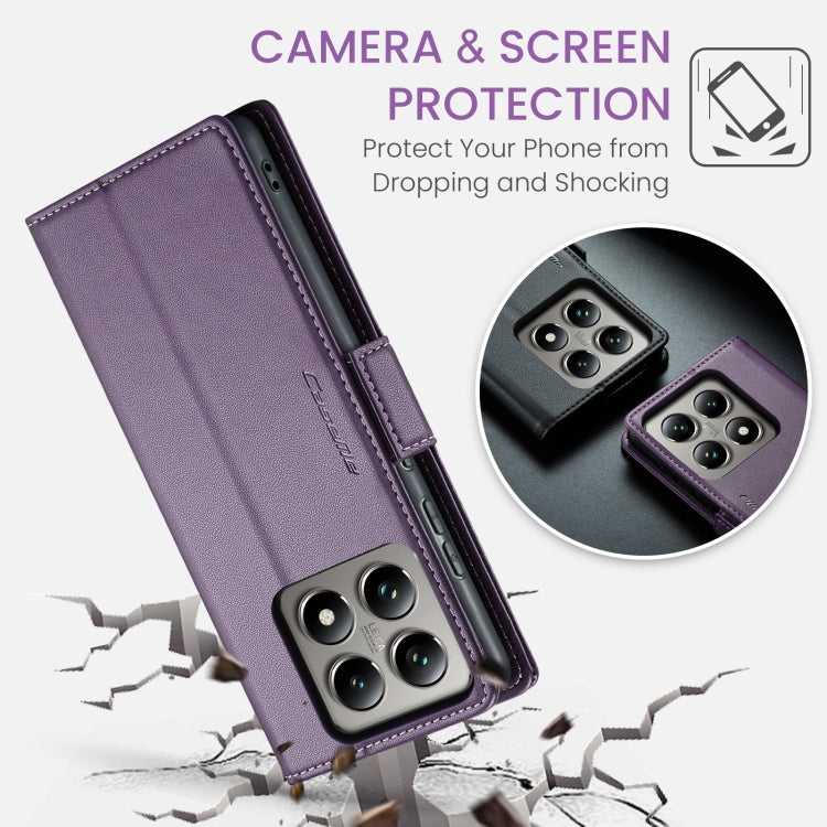 For Xiaomi 14T Pro CaseMe 023 Butterfly Buckle Litchi Texture RFID Anti-theft Leather Phone Case(Purple) - 14T Pro Cases by CaseMe | Online Shopping South Africa | PMC Jewellery | Buy Now Pay Later Mobicred