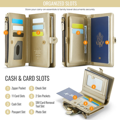 CaseMe-Me60 Multi-functional Anti-theft Swipe Passport Wallet(Gold) -  by CaseMe | Online Shopping South Africa | PMC Jewellery | Buy Now Pay Later Mobicred