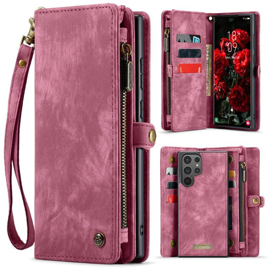 For Samsung Galaxy S25 Ultra 5G CaseMe 008 Detachable Multifunctional Leather Phone Case(Wine) - Galaxy S25 Ultra 5G Cases by CaseMe | Online Shopping South Africa | PMC Jewellery | Buy Now Pay Later Mobicred