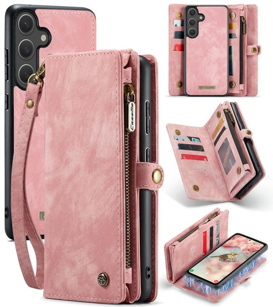 For Samsung Galaxy S25 5G CaseMe 008 Detachable Multifunctional Leather Phone Case(Pink) - Galaxy S25 5G Cases by CaseMe | Online Shopping South Africa | PMC Jewellery | Buy Now Pay Later Mobicred