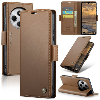 For Redmi 14C CaseMe 023 Butterfly Buckle Litchi Texture RFID Anti-theft Leather Phone Case(Brown) - 14C Cases by CaseMe | Online Shopping South Africa | PMC Jewellery | Buy Now Pay Later Mobicred