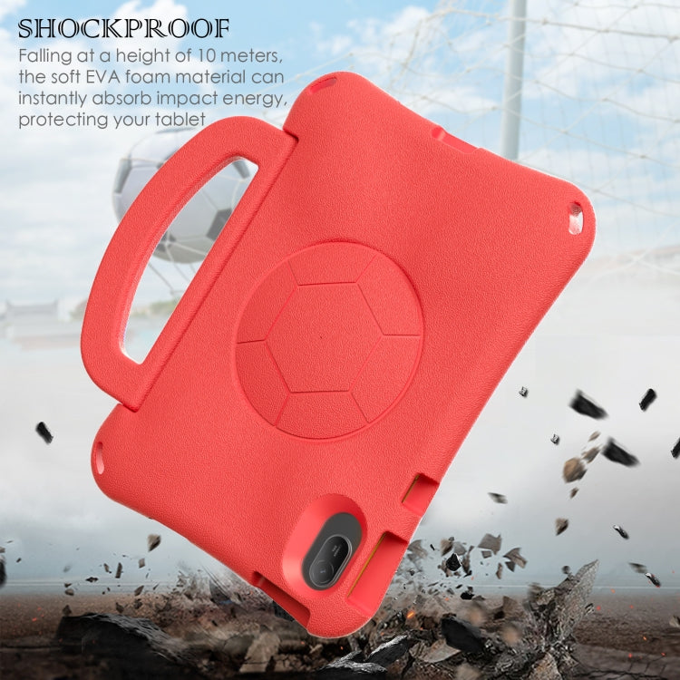 For Huawei MatePad SE 11 2024 Handle Football Shaped EVA Shockproof Tablet Case(Red) - Huawei by PMC TechLife | Online Shopping South Africa | PMC TechLife | Buy Now Pay Later Mobicred