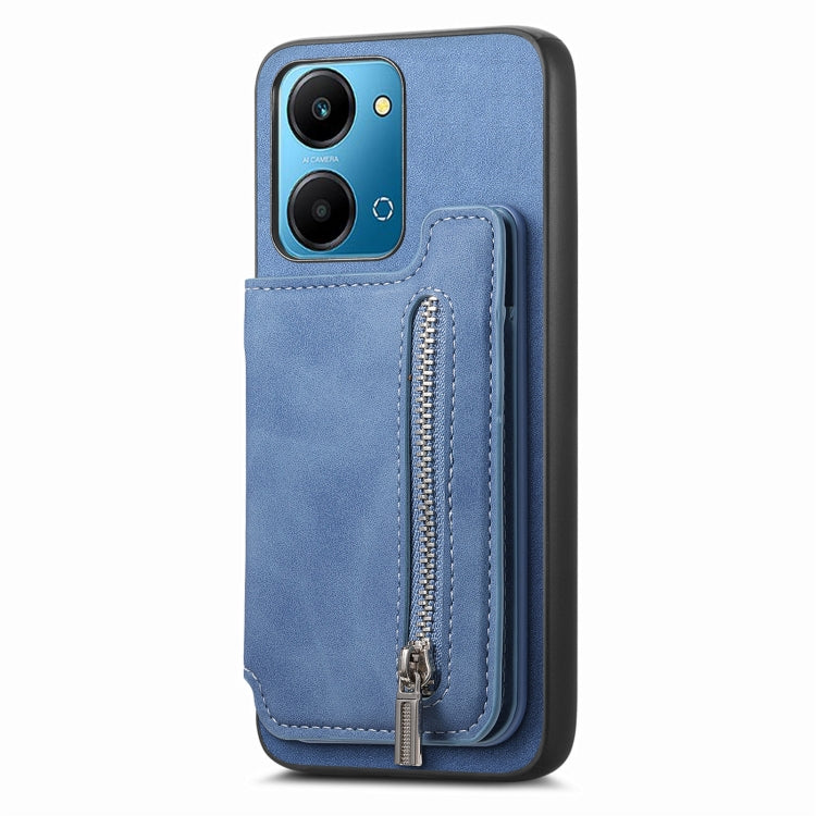 For Honor X8b Retro MagSafe Zipper Wallet Card Bag Back Phone Case(Green) - Honor Cases by PMC TechLife | Online Shopping South Africa | PMC TechLife | Buy Now Pay Later Mobicred