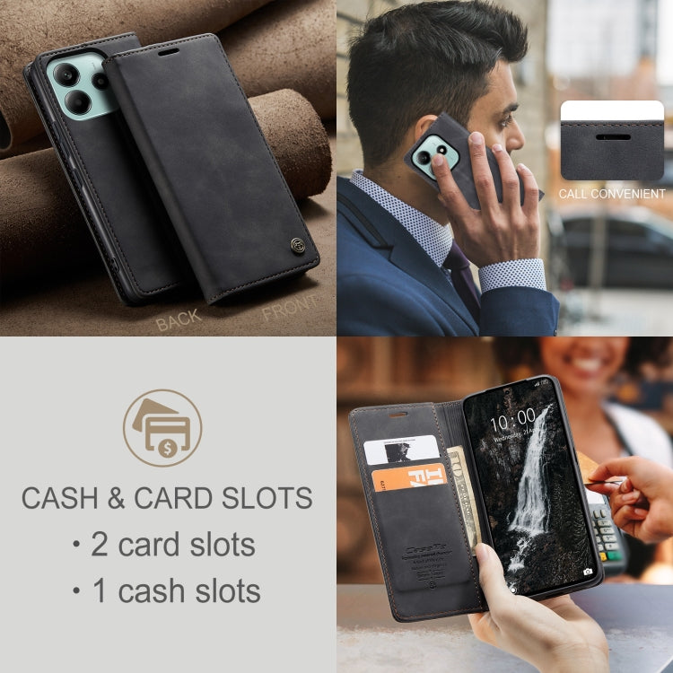 For Redmi Note 14 5G CaseMe 013 Multifunctional Horizontal Flip Leather Phone Case(Black) - Note 14 Cases by CaseMe | Online Shopping South Africa | PMC Jewellery | Buy Now Pay Later Mobicred