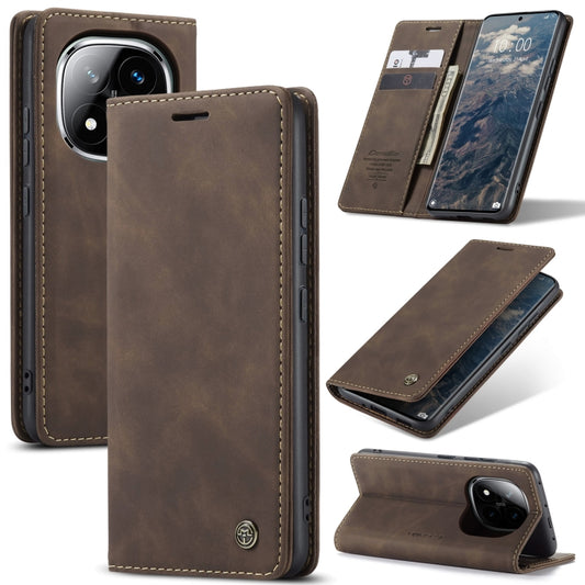 For Redmi Note 14 Pro 5G CaseMe 013 Multifunctional Horizontal Flip Leather Phone Case(Coffee) - Note 14 Pro Cases by CaseMe | Online Shopping South Africa | PMC Jewellery | Buy Now Pay Later Mobicred