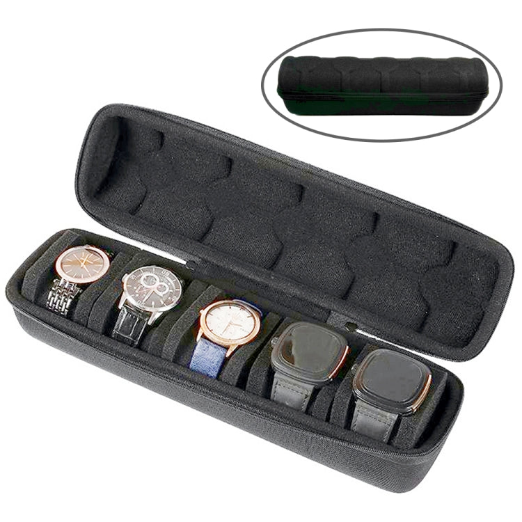 Portable 5 Watch Position Zipper Display Storage Box Hard Case - free shipping - PMC TechLife - Order now!