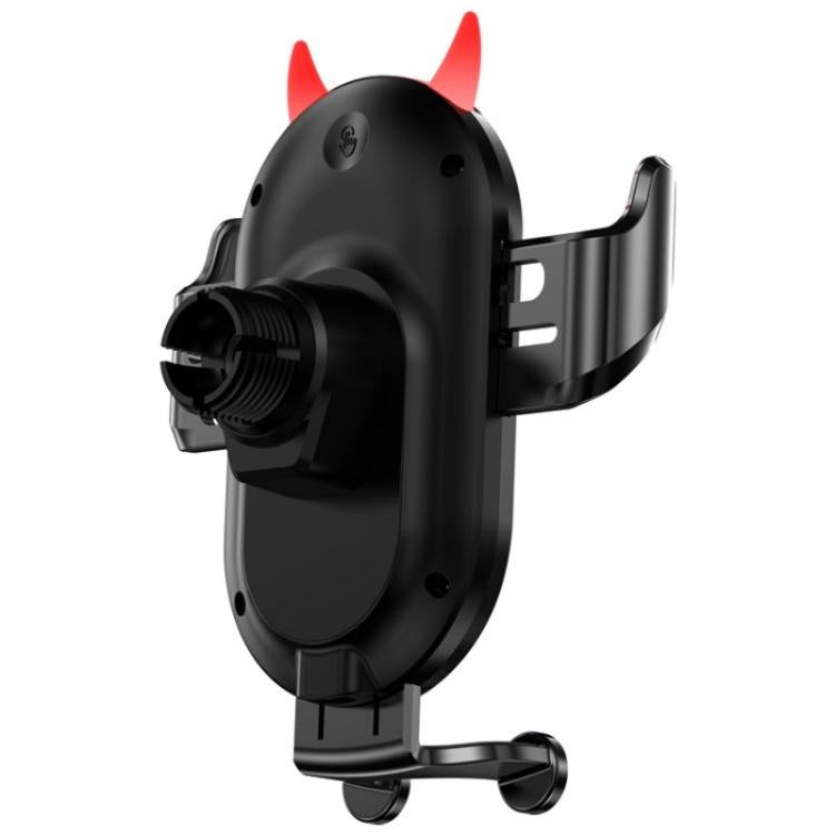 D1 Devil Design Air Vent Mount Phone Holder Stand 15W Car Wireless Charger(White) - Car Charger by PMC TechLife | Online Shopping South Africa | PMC TechLife | Buy Now Pay Later Mobicred