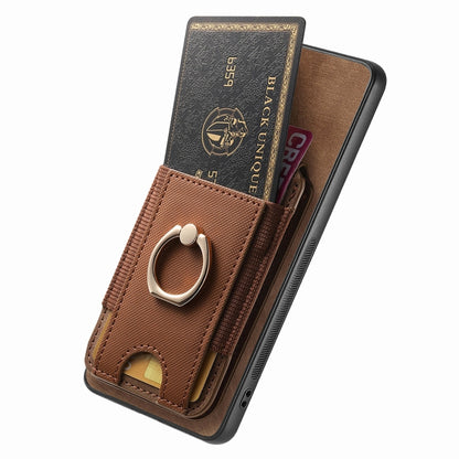 For Samsung Galaxy S25 5G Retro Splitable Magnetic Stand Card Bag Leather Phone Case(Brown) - Galaxy S25 5G Cases by PMC Jewellery | Online Shopping South Africa | PMC Jewellery | Buy Now Pay Later Mobicred