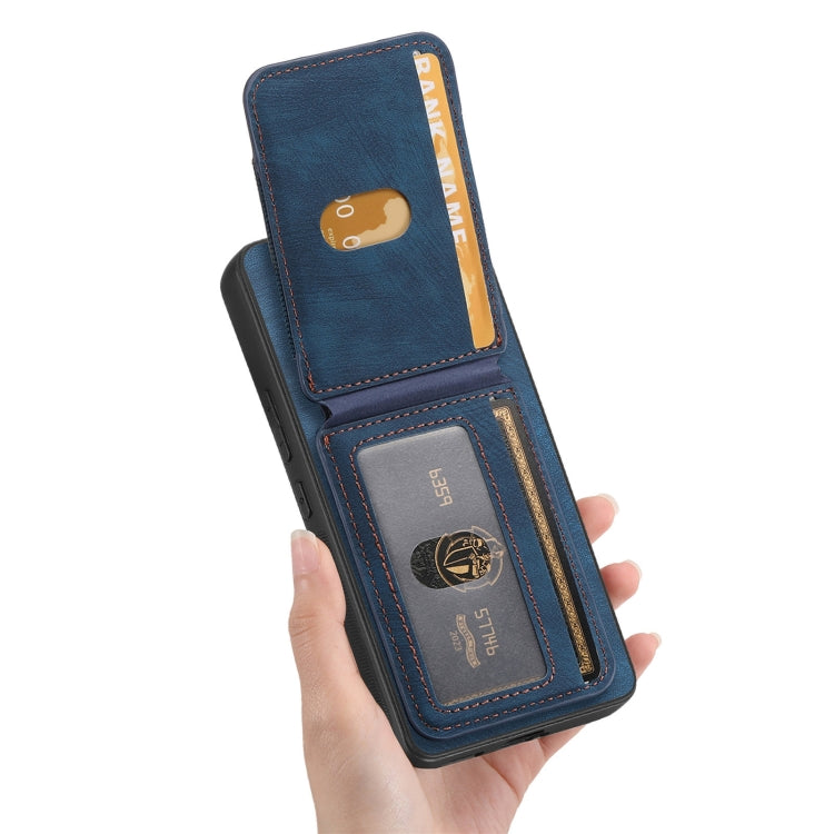 For Samsung Galaxy S25 Ultra 5G Retro Splitable Magnetic Stand Card Bag Leather Phone Case(Blue) - Galaxy S25 Ultra 5G Cases by PMC Jewellery | Online Shopping South Africa | PMC Jewellery | Buy Now Pay Later Mobicred