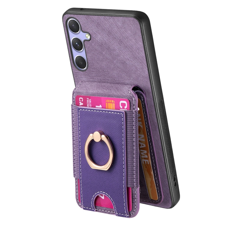 For Samsung Galaxy S25 Ultra 5G Retro Splitable Magnetic Stand Card Bag Leather Phone Case(Purple) - Galaxy S25 Ultra 5G Cases by PMC Jewellery | Online Shopping South Africa | PMC Jewellery | Buy Now Pay Later Mobicred