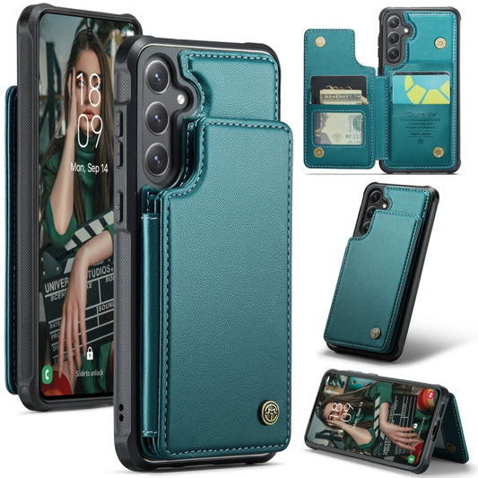 For Samsung Galaxy S25 5G CaseMe C22 Card Slots Holder RFID Anti-theft Phone Case(Green) - Galaxy S25 5G Cases by CaseMe | Online Shopping South Africa | PMC Jewellery | Buy Now Pay Later Mobicred