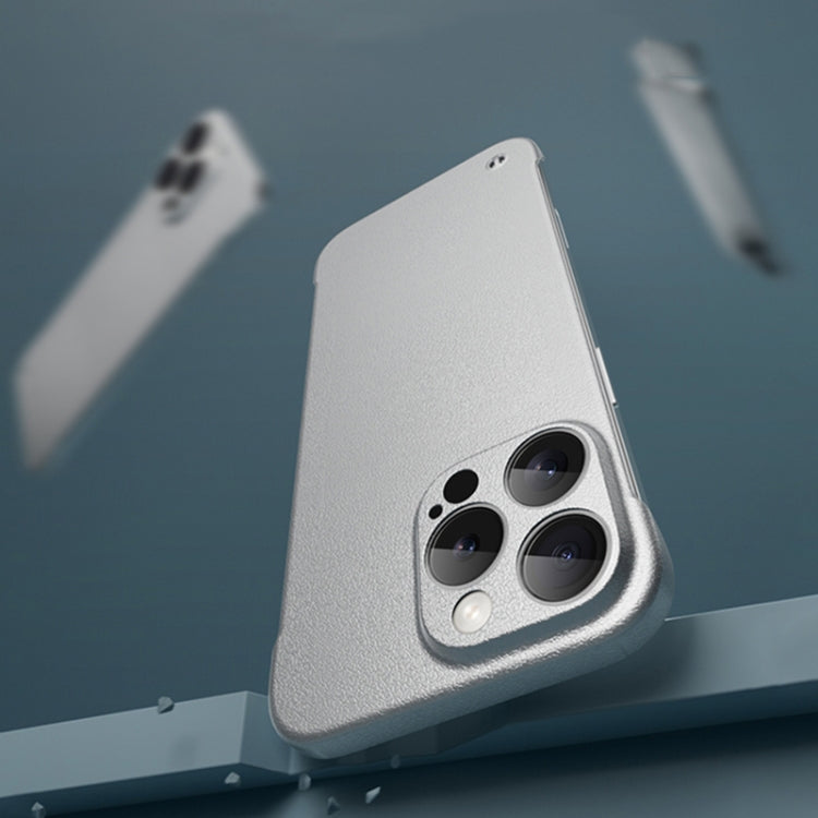 For iPhone 13 Pro Frameless Litchi Texture PC Phone Case(Titanium Silver) - iPhone 13 Pro Cases by PMc TechLife | Online Shopping South Africa | PMc TechLife | Buy Now Pay Later Mobicred