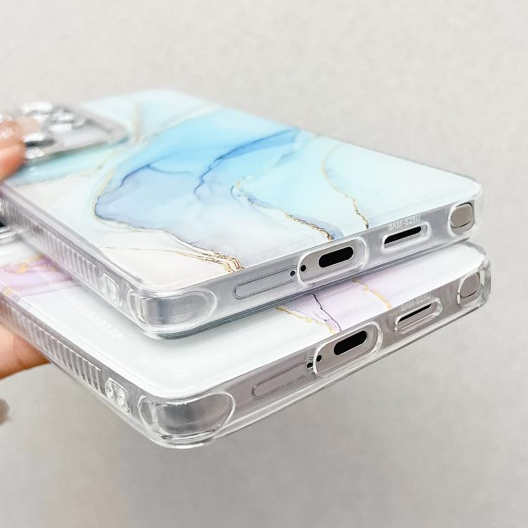 For Samsung Galaxy S25 5G Electroplated Marble Texture Phone Case(Blue Green M9) - Galaxy S25 5G Cases by PMC Jewellery | Online Shopping South Africa | PMC Jewellery | Buy Now Pay Later Mobicred