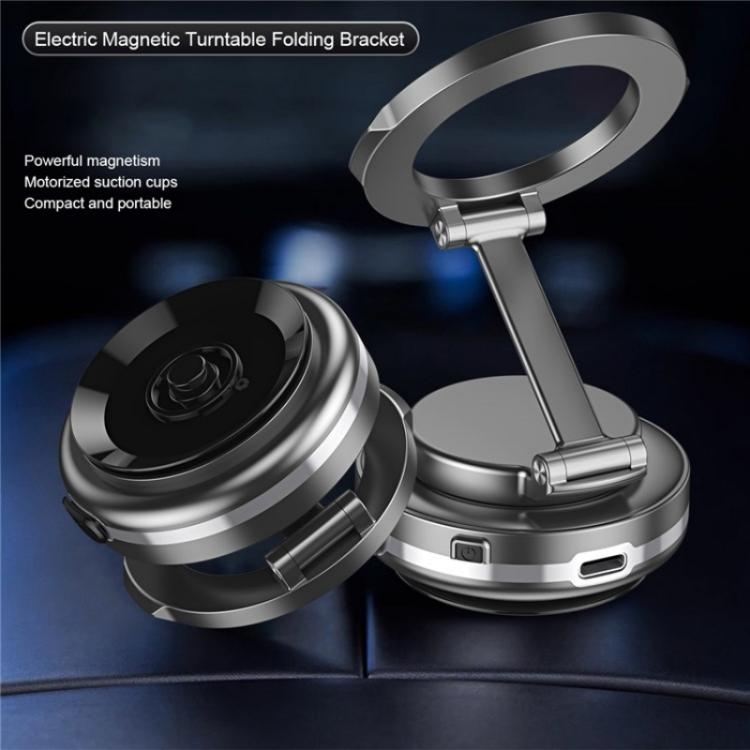C7 Multifunctional Magnetic Phone Holder Rotatable Folding Auto Vacuum Suction Cup Phone Holder(Grey) - Wireless Charger Holders by PMc TechLife | Online Shopping South Africa | PMc TechLife | Buy Now Pay Later Mobicred