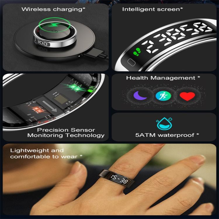 R11 SIZE 9 Smart Ring, Support Heart Rate / Blood Oxygen / Sleep / Multiple Sports Modes(Silver) - free shipping - PMC TechLife - Order now!