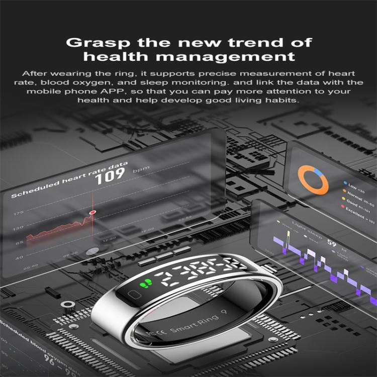R11 SIZE 9 Smart Ring, Support Heart Rate / Blood Oxygen / Sleep / Multiple Sports Modes(Rose Gold) - free shipping - PMC TechLife - Order now!